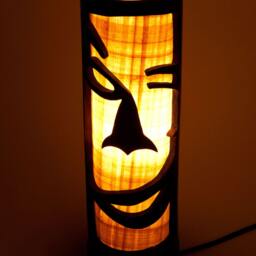Handmade Bamboo Tiki Lamp African Home Decor, Rustic Night Light - thumbnail 3