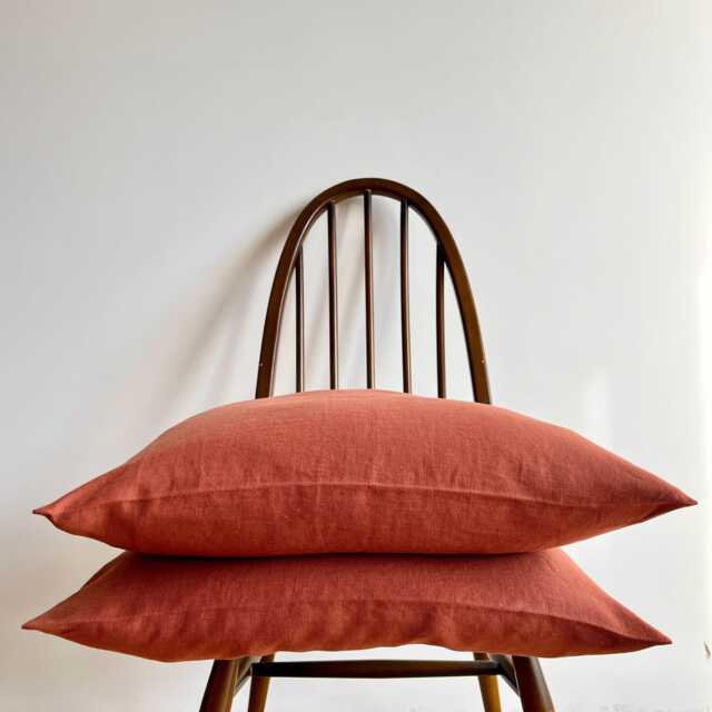 Linen Pillow Covers Set Soft Natural Pillowcases, Envelope Closure - image 1