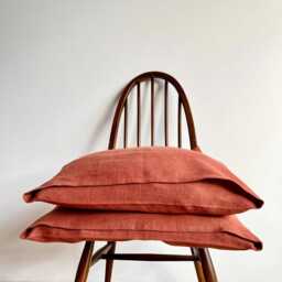 Linen Pillow Covers Set Soft Natural Pillowcases, Envelope Closure - thumbnail 2