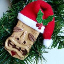 Christmas Tiki Tree Ornament Decoration, Hawaiian, Tropical, Polynesian - thumbnail 3