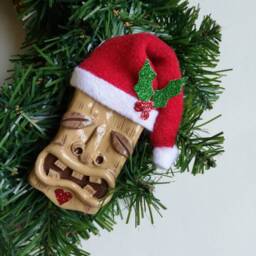 Christmas Tiki Tree Ornament Decoration, Hawaiian, Tropical, Polynesian - thumbnail 2