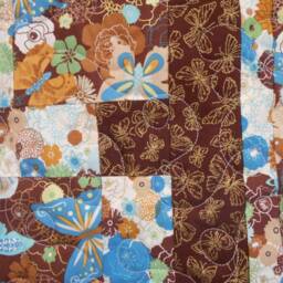 "Butterfly Throw Quilt Blue & Gold Lap Quilt - 44"" X 50" - thumbnail 3