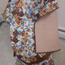"Butterfly Throw Quilt Blue & Gold Lap Quilt - 44"" X 50" - thumbnail 4