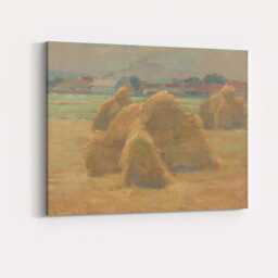 Soft Impressionist Haystacks Rural Village Harvest Landscape Canvas Wall Art Print Decor Picture Ready To Hang - thumbnail 4