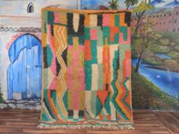 Colorful Moroccan Rug, Custom Fabulous Boujad Abstract Multicolored Carpet, Handmade Bohemian Rug - thumbnail 1