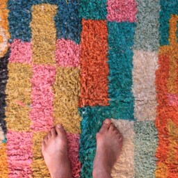 Colorful Moroccan Rug, Custom Fabulous Boujad Abstract Multicolored Carpet, Handmade Bohemian Rug - thumbnail 4