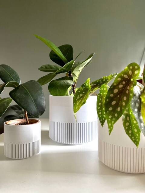 Set Of 3 - Stacking Geometric Plant Pots - image 1