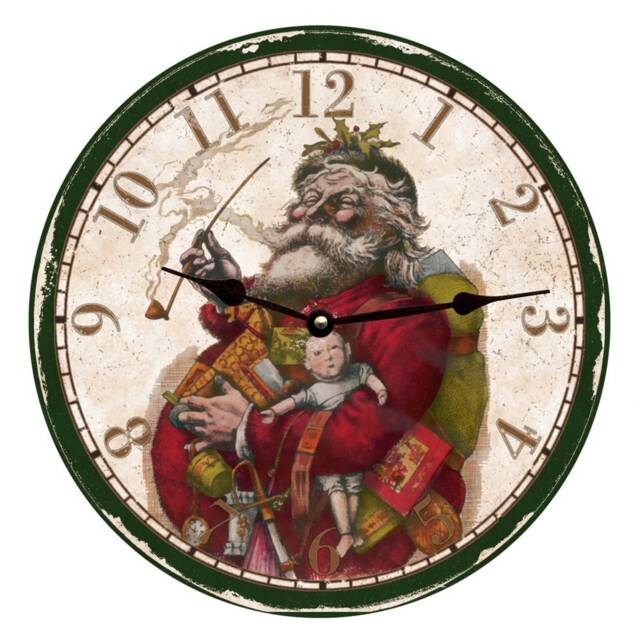 Christmas Clock - Old Fashion Santa Wall Clock - image 1