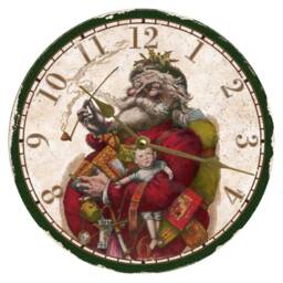 Christmas Clock - Old Fashion Santa Wall Clock - thumbnail 3
