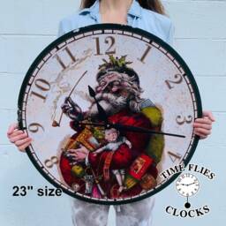 Christmas Clock - Old Fashion Santa Wall Clock - thumbnail 2