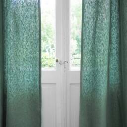 Green Heavy Linen Curtain Panel With Decorative Header/1 Pcs - thumbnail 3