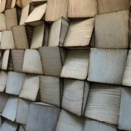 Wood Wall Art - Handmade Sound Diffuser Blue Gold Decor - thumbnail 4