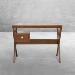 Handmade Pierre Jeanneret Inspired X-Leg Secretariat Desk Made Of Reclaimed Teakwood - thumbnail 3