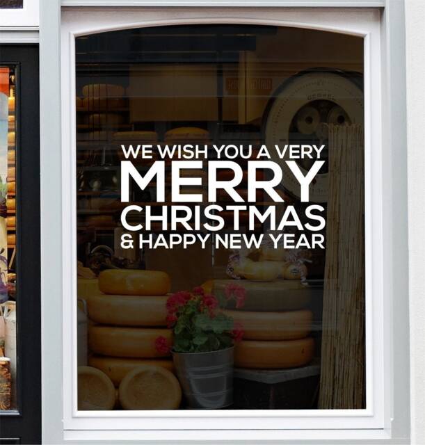 Merry Christmas & Happy New Year Window Sticker Xmas Shop Home Decoration Decal - image 1