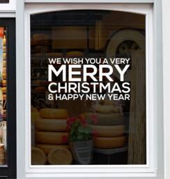 Merry Christmas & Happy New Year Window Sticker Xmas Shop Home Decoration Decal - thumbnail 1