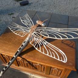 Handmade Welded Dragonfly Sculpture - thumbnail 2