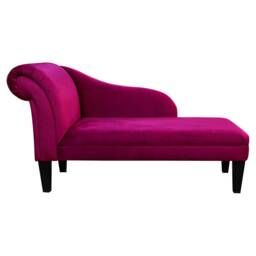Handmade Boysenberry Pink Velvet Chaise Longue - thumbnail 2