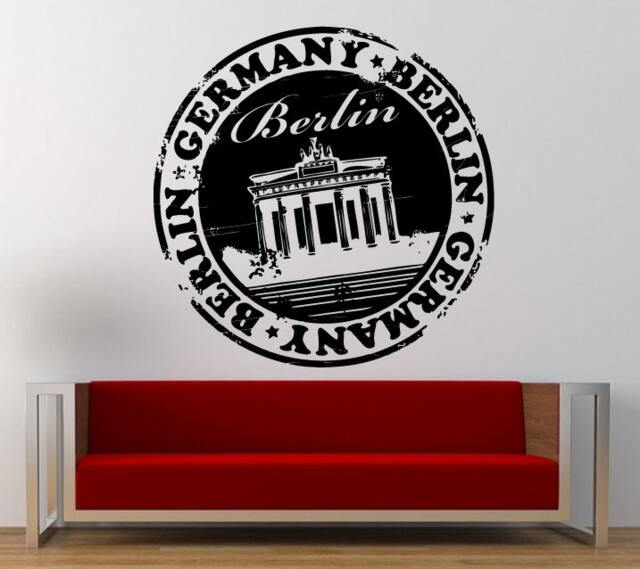 Berlin Germany Stamp Wall Decal Sticker Vinyl Mural Leaving Bedroom Room Home Decor Free Shipping L336 - image 1