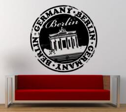 Berlin Germany Stamp Wall Decal Sticker Vinyl Mural Leaving Bedroom Room Home Decor Free Shipping L336 - thumbnail 1