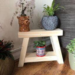 Small Rustic Wooden Stool - Bathroom Storage & Organiser - thumbnail 2