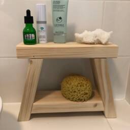 Small Rustic Wooden Stool - Bathroom Storage & Organiser - thumbnail 4