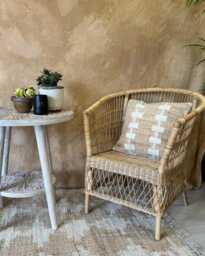 Jute & Boucle Hand-Woven Scatter Cushion Cover - Natural & Cream Stripe - thumbnail 1