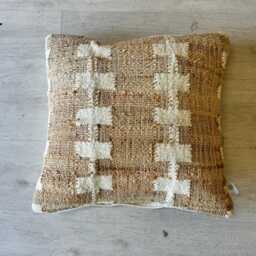 Jute & Boucle Hand-Woven Scatter Cushion Cover - Natural & Cream Stripe - thumbnail 3