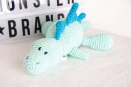 Crocheted Music Box Dragon/Dino/Dinosaur - thumbnail 1