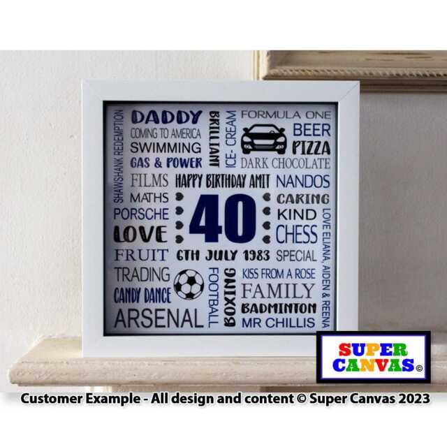 Birthday Dad Son Grandad Husband Brother Uncle Friend Personalised Typography Word Art Framed Print Handmade Custom Unique Gift For Him - image 1