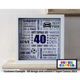 Birthday Dad Son Grandad Husband Brother Uncle Friend Personalised Typography Word Art Framed Print Handmade Custom Unique Gift For Him - thumbnail 1