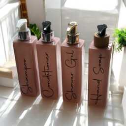 Personalised Pink Square Soap Dispenser Bottle With Pump 250Ml - 12 Options