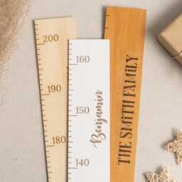 Farmhouse Boho Wooden Growth Chart + Height Ruler Family Wall Hanging Custom Y72 - thumbnail 1