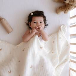 Muslin Baby Blanket, Blanket Girl, Boy, Newborn Gift, Organic Swaddle, Shower Boho - thumbnail 2