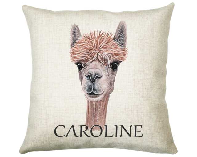 Personalised Alpaca Cushion Gift Printed Name Design - Throw Pillow For Him/Her Sitting Room Bedroom Birthday Cs479 - image 1