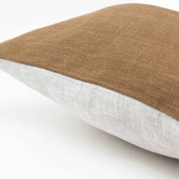 Brown Throw Pillow Cover Lumbar Covers 12x24, Linen Cushion Geometric Case, Color Block Modern Farmhouse - thumbnail 3