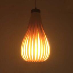 Handwoven Rubber Wood Gourd Pendant Light Hall Lighting - thumbnail 2
