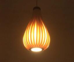 Handwoven Rubber Wood Gourd Pendant Light Hall Lighting - thumbnail 1