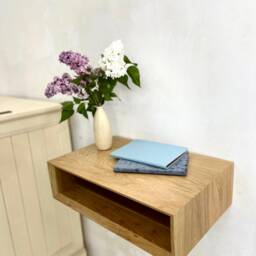 Floating Nightstand, Wall Mid Century Nightstand Set Of 2, Organizer For Women, Reclaimed - thumbnail 2