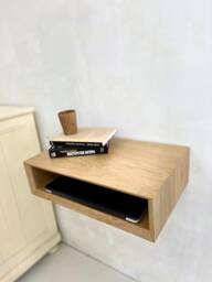 Floating Nightstand, Wall Mid Century Nightstand Set Of 2, Organizer For Women, Reclaimed - thumbnail 1