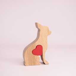 Personalized Chihuahua Wooden Figurine, Engraved Love Heart Memorial Gift, Mother's Day Gift For Dog Lover - thumbnail 3