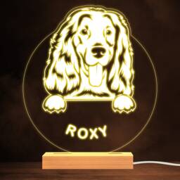 Cocker Spaniel Dog Pet Silhouette Warm White Lamp Personalised Gift Night Light - Bedroom - thumbnail 1