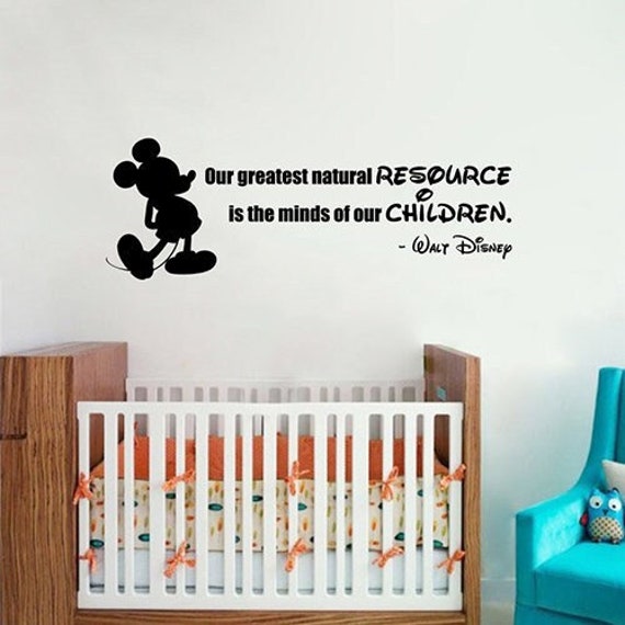 Our Greatest Natural Resource Wall Sticker Inspirational Print Art Mickey Quote Vinyl Decal Home Kids Room Decor Poster 16Asl - image 1