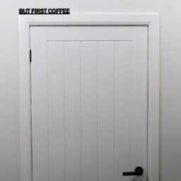 But First Coffee Door Topper - Funny Coffee Lover Kitchen Sign Black Acrylic Station Over Decor Barista Gift - thumbnail 2