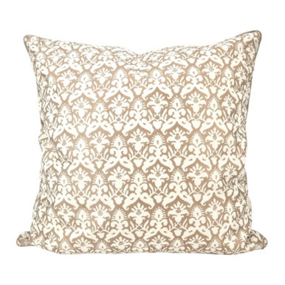 Fortuny Delfino Ivory & Gold Throw Pillow Cushion Cover - Made in Italy - image 1