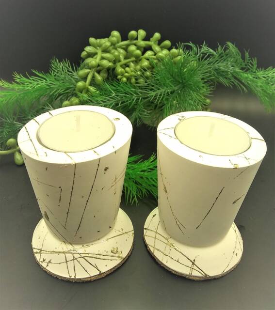 Pair Of Unique Dual Purpose Taper/Tea Light Candle Holders in Choice Colours - image 1