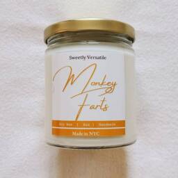 Monkey Farts Scented Candle - 4Oz Jar Soy Wax Hand Poured Home Decor - thumbnail 4