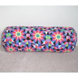 Kaleidoscope Cylinder Bolster Pillow Cover 6x16 Pink Blue Green Purple White & Black Neck Roll Round 1970S Throw Cushion Sham Case 16x6