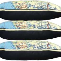 French River/Nippissing Area Vintage Map Pillow - Free Shipping - thumbnail 2
