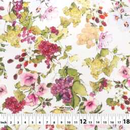 Syrah Color Cabernet Watercolor Botanical Grapes Vines Flower Cotton Curtain, Valance Pleated, Lined Drapery Panel Offered As Upgrades - thumbnail 2