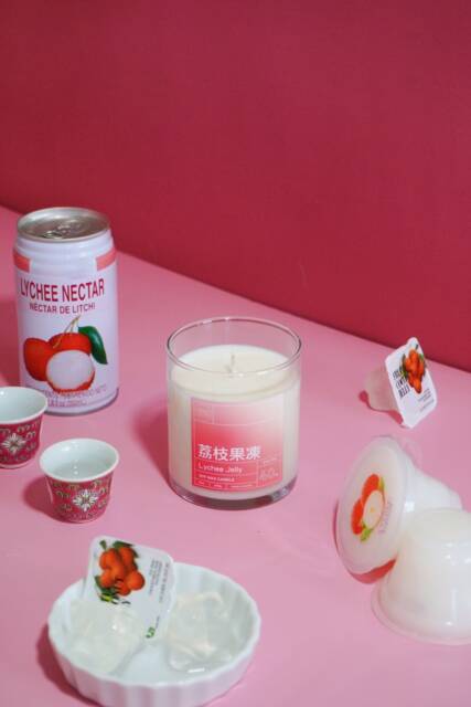 Lychee Coconut Jelly Candle - Asian Inspired Scented Soy Wax Bubble Tea Gift- Boba - image 1